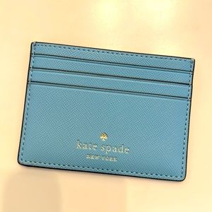 Kate spade Schuyler Saffiano pvc card holder women bag smoky blue (403) W91
